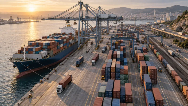 Transport multimodal între navă, terminal și drum